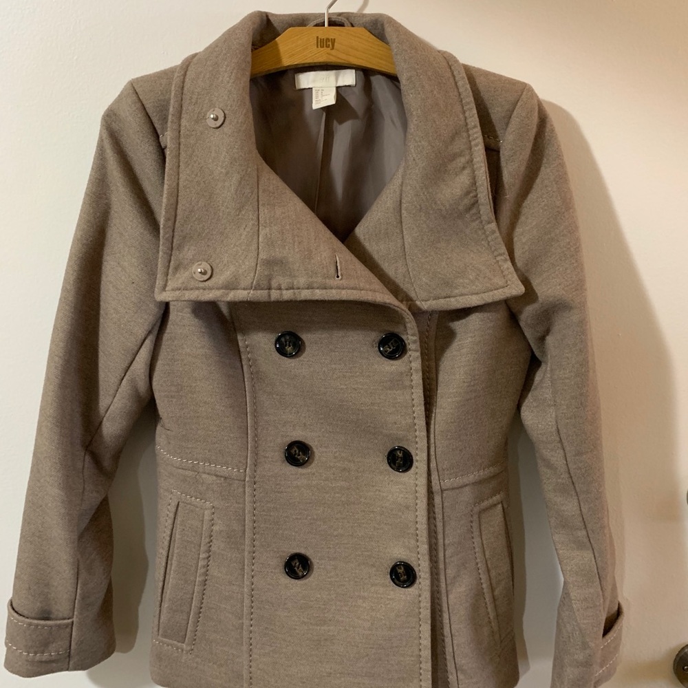 H&M taupe pea coat